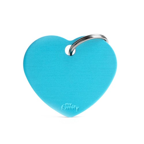 Medalion BIG HEART ALUMINUM LIGHT BLUE