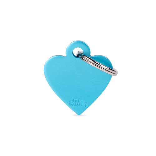 Medalion SMALL HEART ALUMINUM LIGHT BLUE