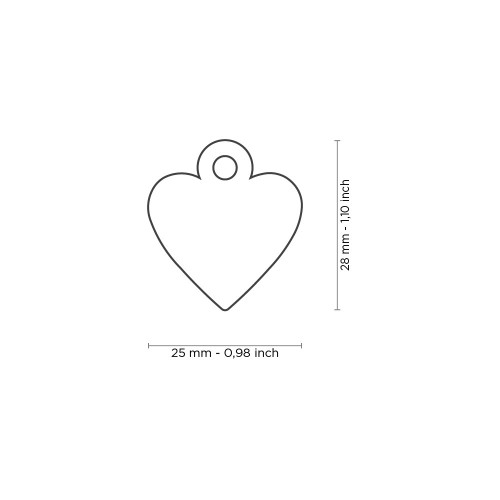 Medalion SMALL HEART ALUMINUM LIGHT BLUE