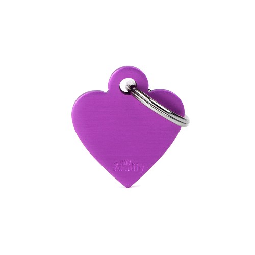 Medalion SMALL HEART ALUMINUM PURPLE