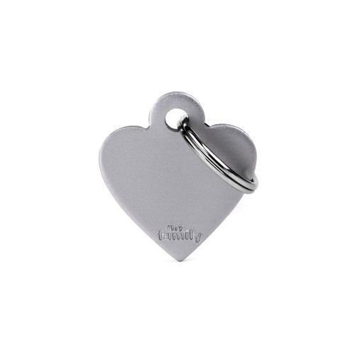 Medalion SMALL HEART ALUMINUM GREY