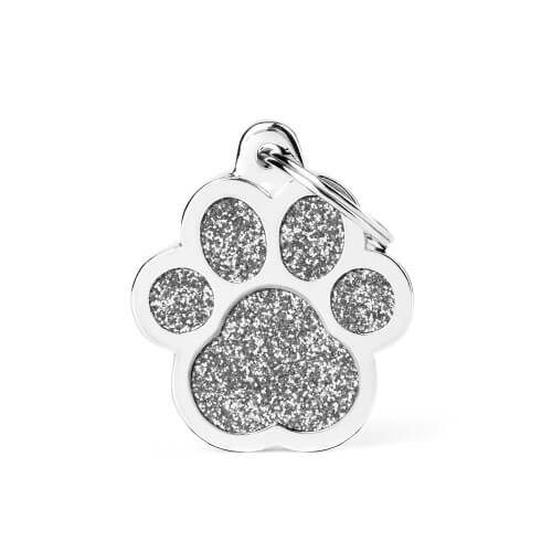 Medalion BIG PAW GLITTER GREY