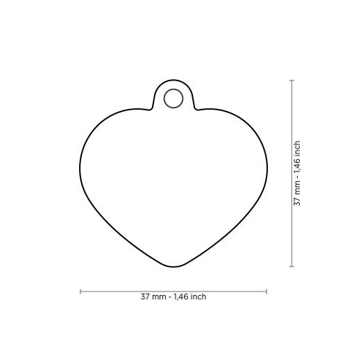 Медальон PINK PINK HEART ALU RUBBER