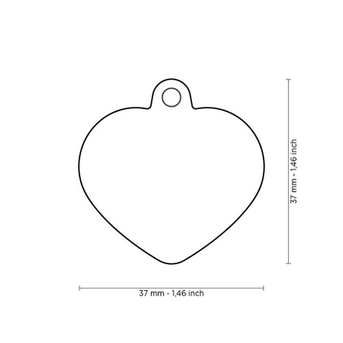 Медальон PINK PINK HEART ALU RUBBER