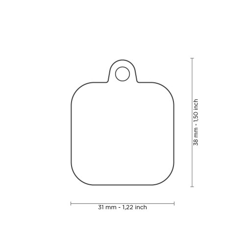 Медальон BLACK SQUARE CHROME PLATED BRASS RUBBER