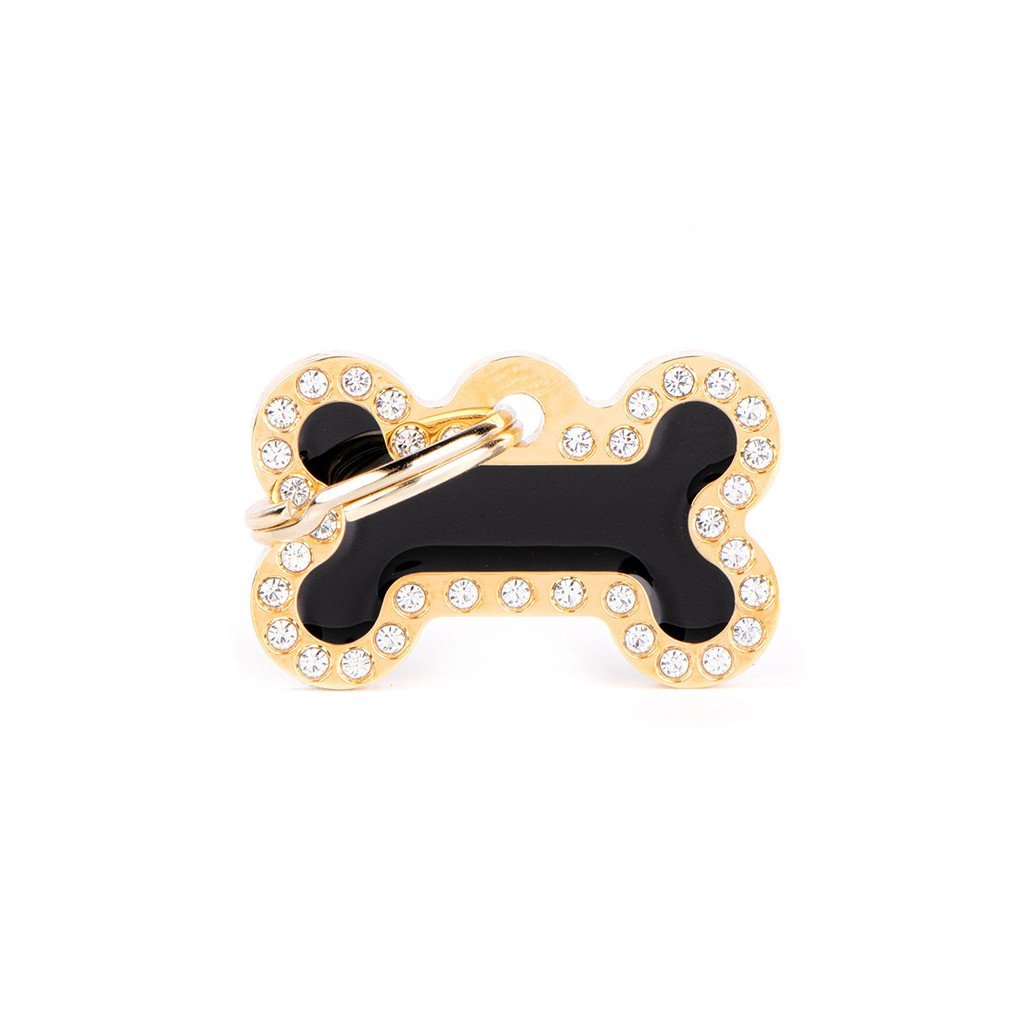 Медальон SMALL GOLD GLAM BLACK BONE