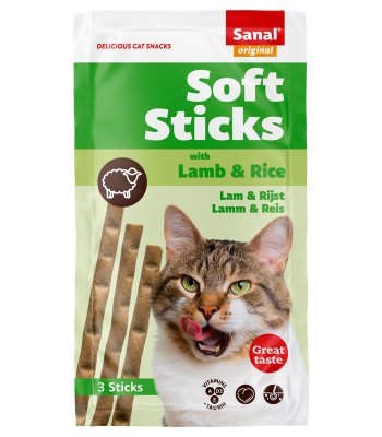 Cumpara  Tratează - SANAL Cat Soft Sticks Lamb & Rice 3pcs..