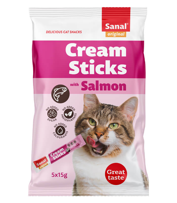 SANAL Cat Cream Sticks with Salmon 75g-5 sticks