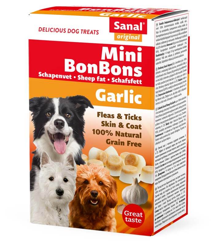 SANAL Dog Mini Sheepfat Bonbons Garlic 150g