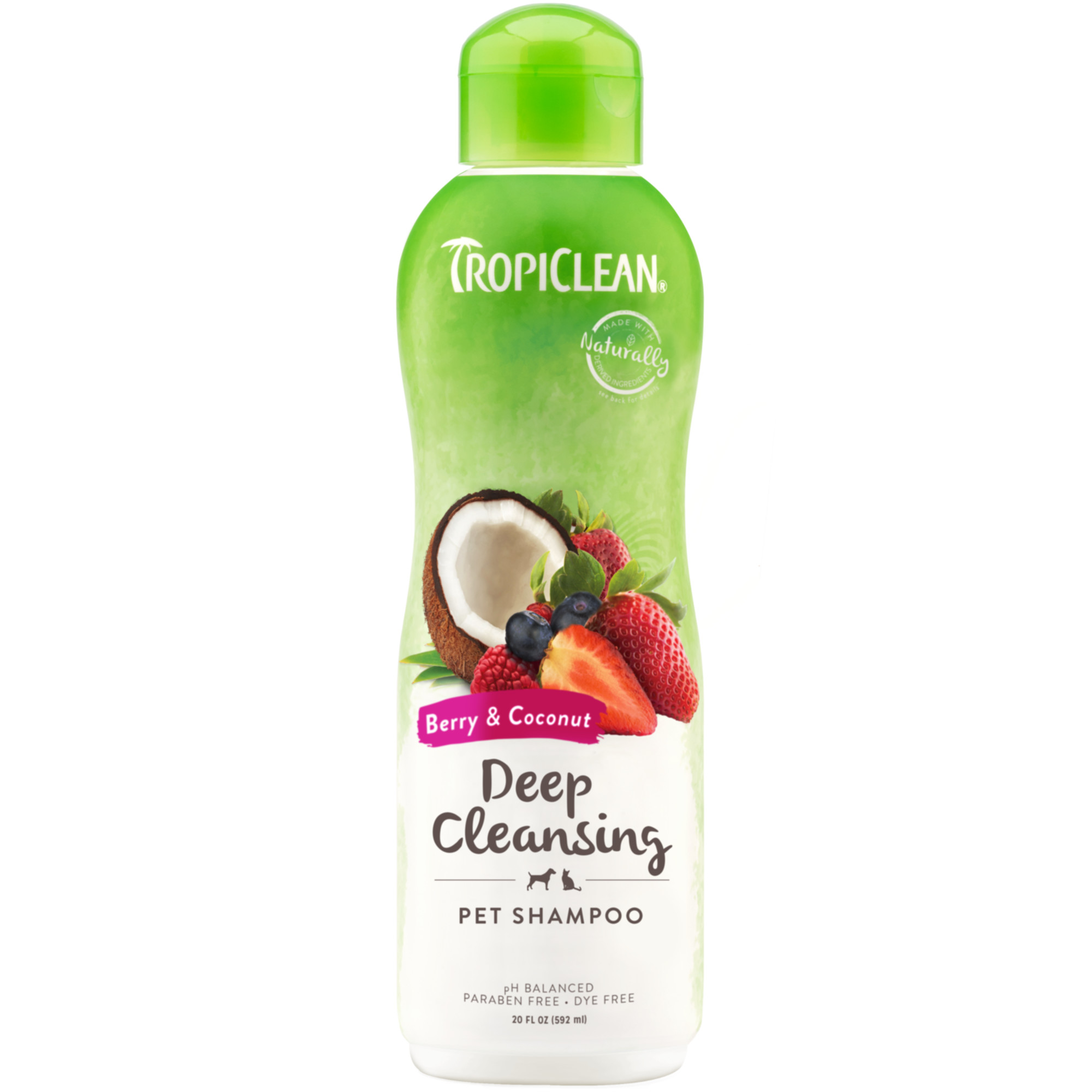 Șampon TropiClean cu fructe de pădure și nucă de cocos