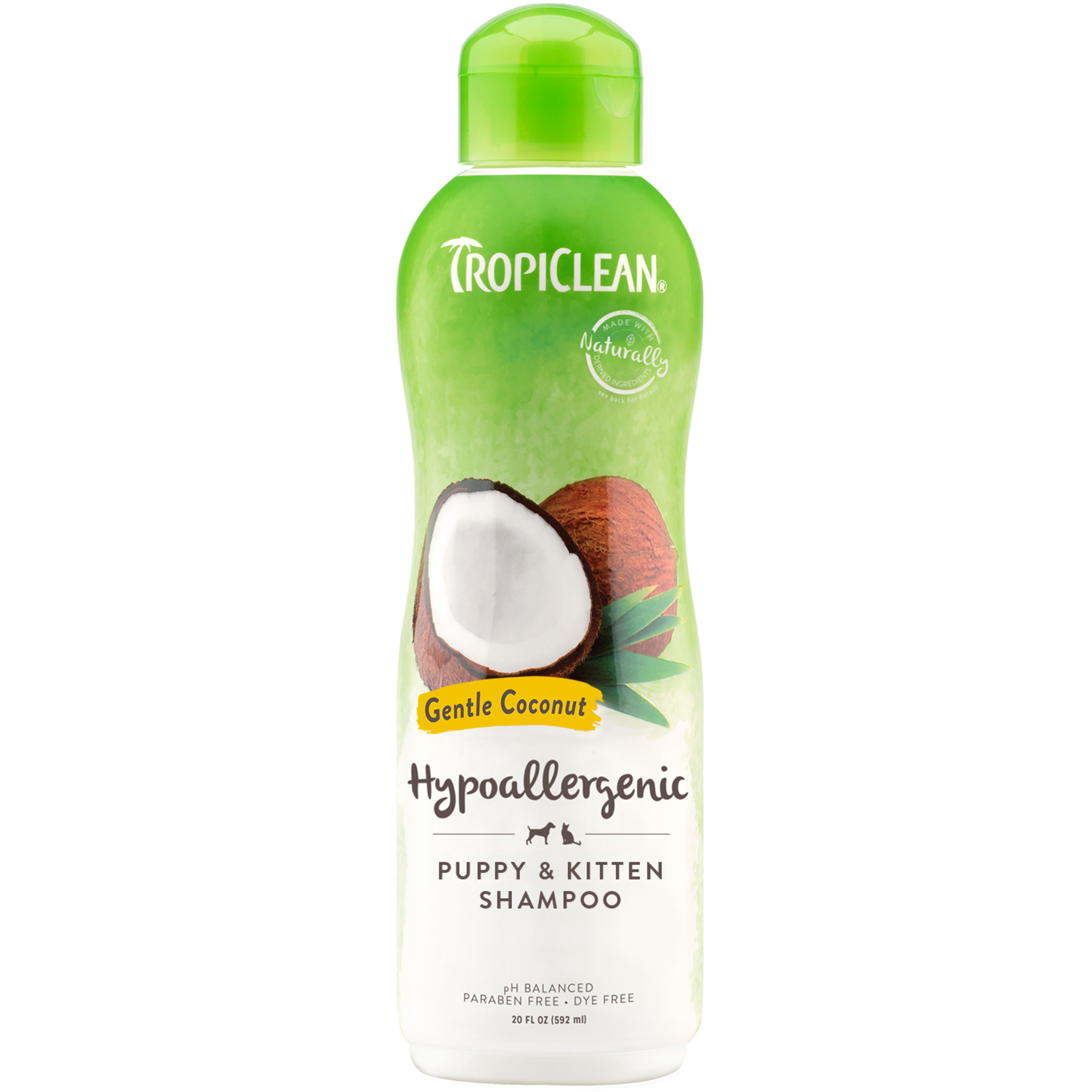 Șampon TropiClean delicat cu nucă de cocos HYPO pentru căței/pisoi