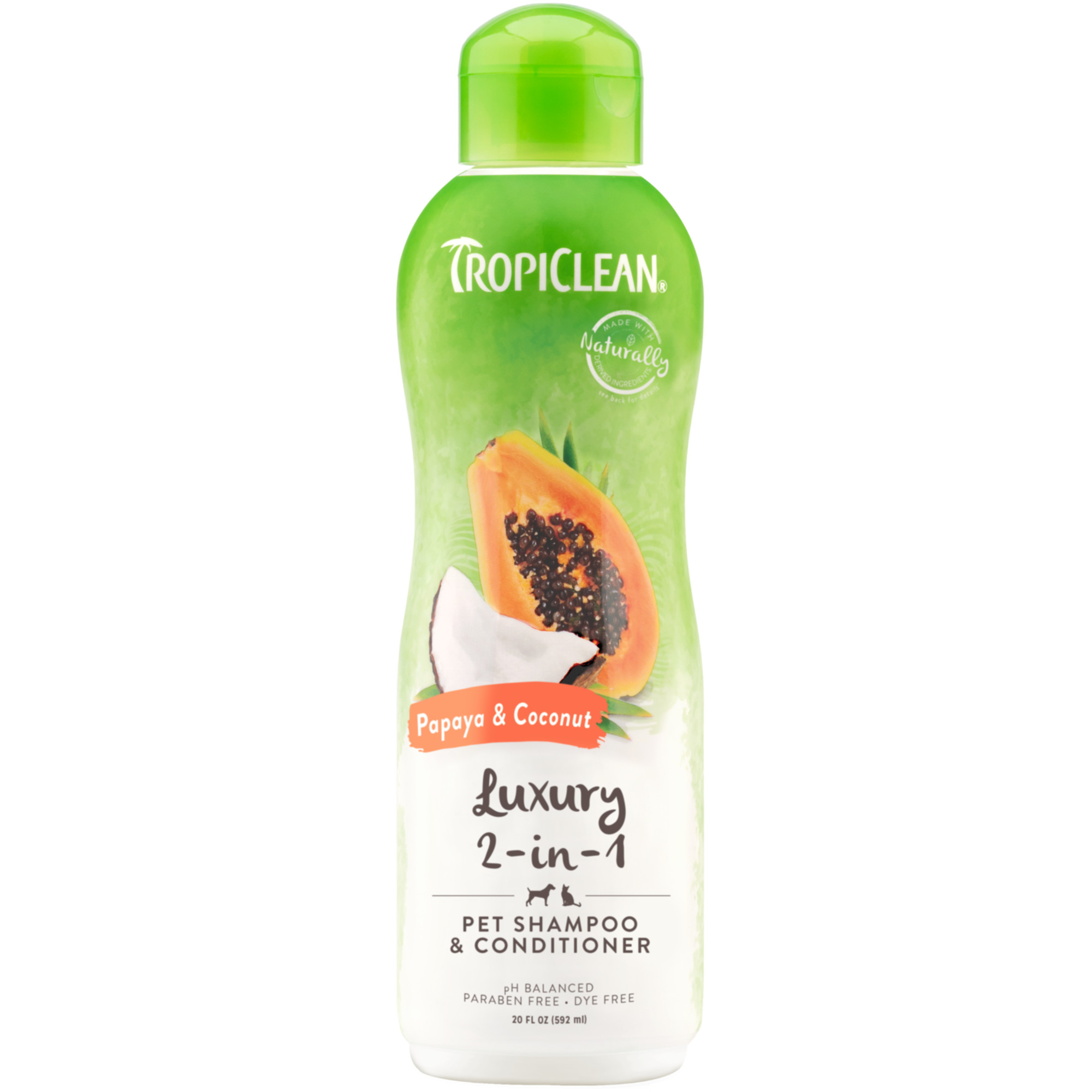 Șampon/Balsam TropiClean Papaya și Nucă de Cocos 2 în 1