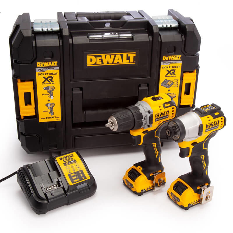 Set scule cu acumulator DeWALT DCK2110L2T (DCD701+DCF801)