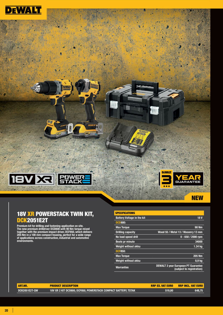 Set instrumente DCK2051E2T (DCD800+DCF850)